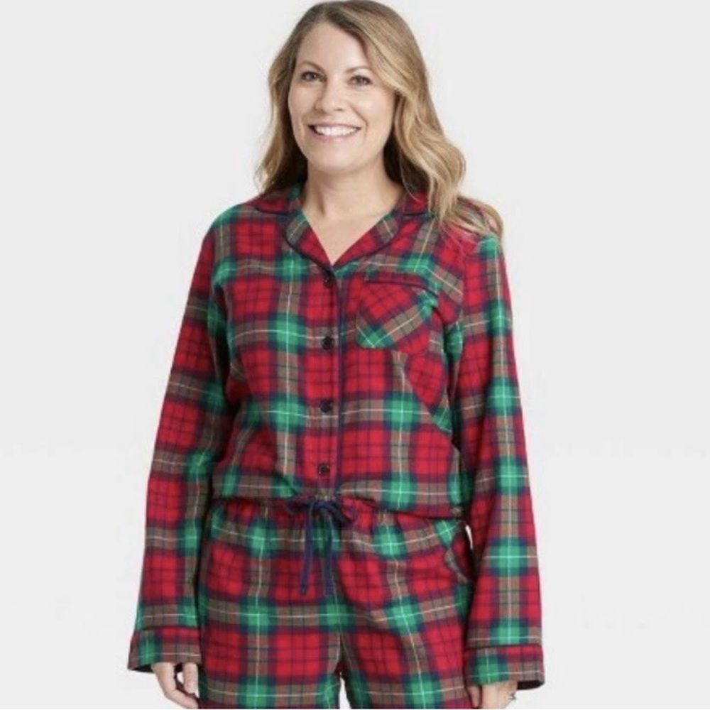 NWOT Wondershop Red Plaid Holiday Pajama Top Size 2X TOP ONLY